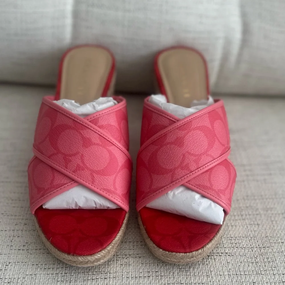Coach Sloan Espadrille Pink Lemonade/Pop Red size 9M